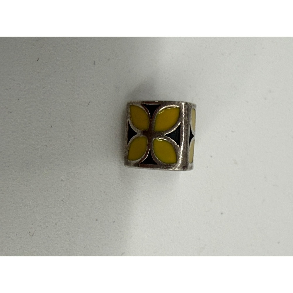 Retired Pandora Yellow Enamel Flower Charm 925 Model 790437EN06